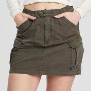 BDG olive green cargo skirt
